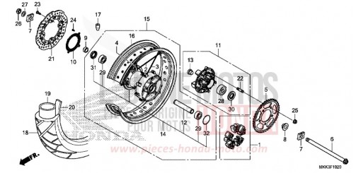 ROUE ARRIERE CRF1000AJ de 2018